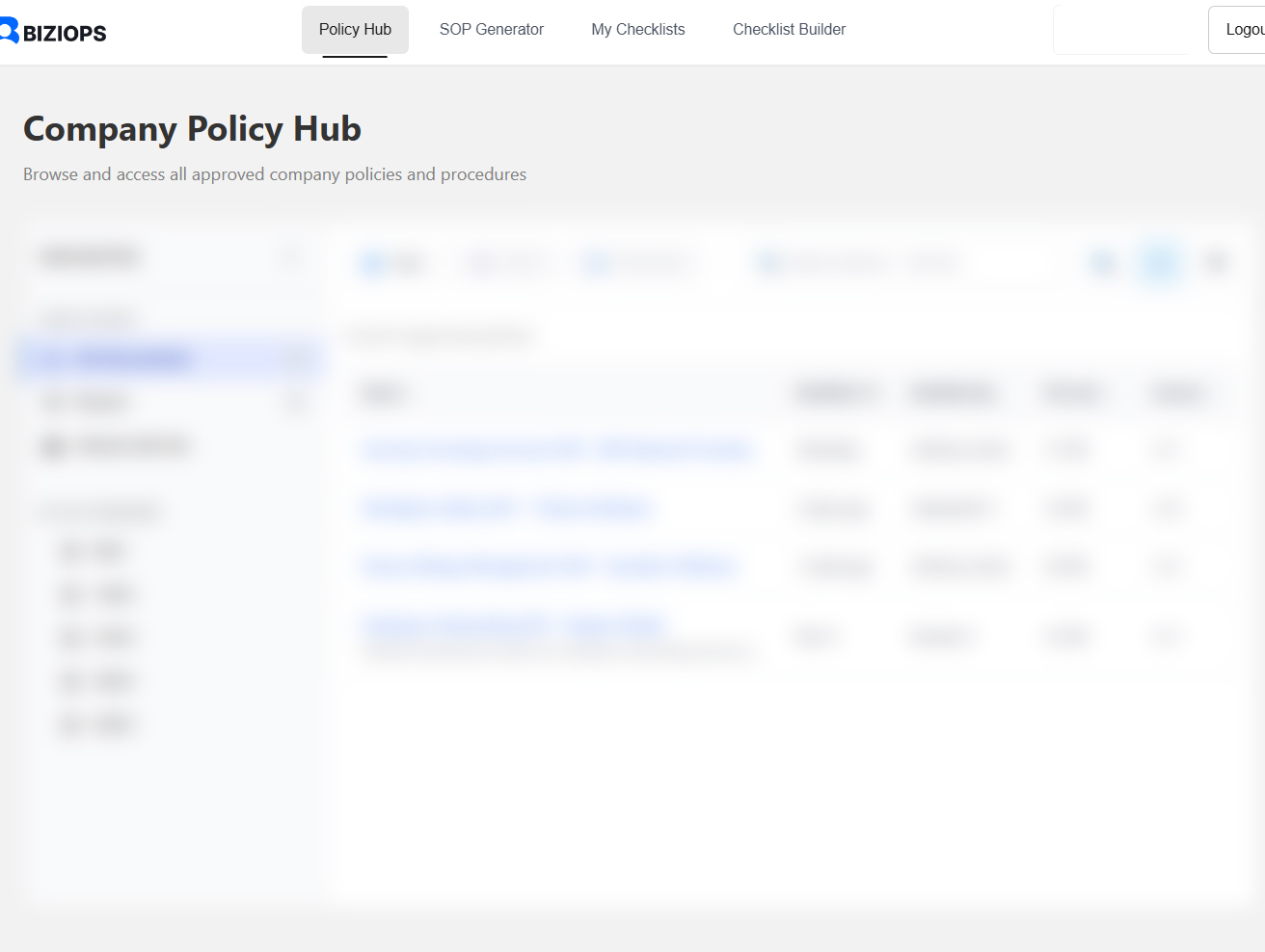 BiziOps Document Interface